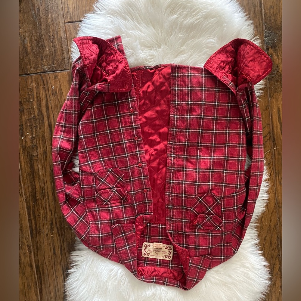 Abercrombie & Fitch limited edition silk inseam plaid top